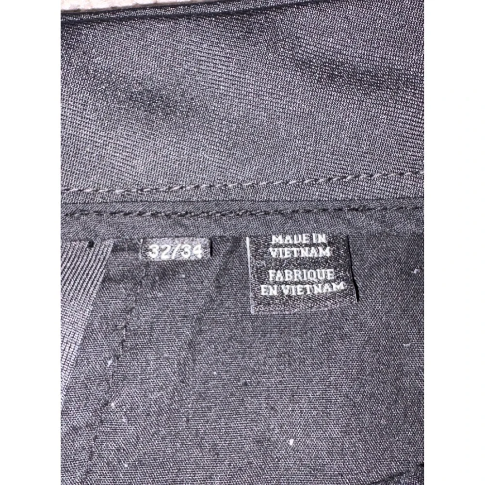 Oobe Mens Dress Pants 32x34 Charcoal Gray Flat Front Straight Leg Polyester